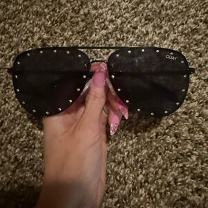 Quay Australia Black Studded Sunglasses